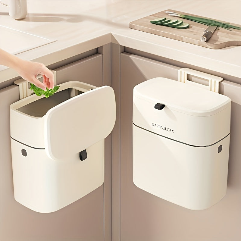 Slimline Wall Mounted Trash Can – High-Capacity, Aesthetic Design with Lid, Space-Saving Garbage Can for Living Room, Toilet & Kitchen