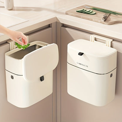 Slimline Wall Mounted Trash Can – High-Capacity, Aesthetic Design with Lid, Space-Saving Garbage Can for Living Room, Toilet & Kitchen