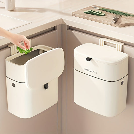 Slimline Wall Mounted Trash Can – High-Capacity, Aesthetic Design with Lid, Space-Saving Garbage Can for Living Room, Toilet & Kitchen