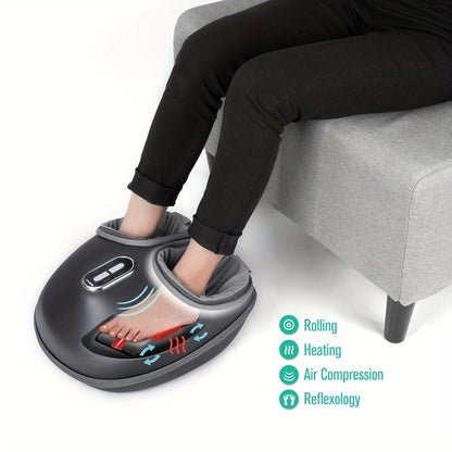 Shiatsu Foot Massager Machine – Deep Kneading, Heat & Air Compression for Foot Wellness (Gray)