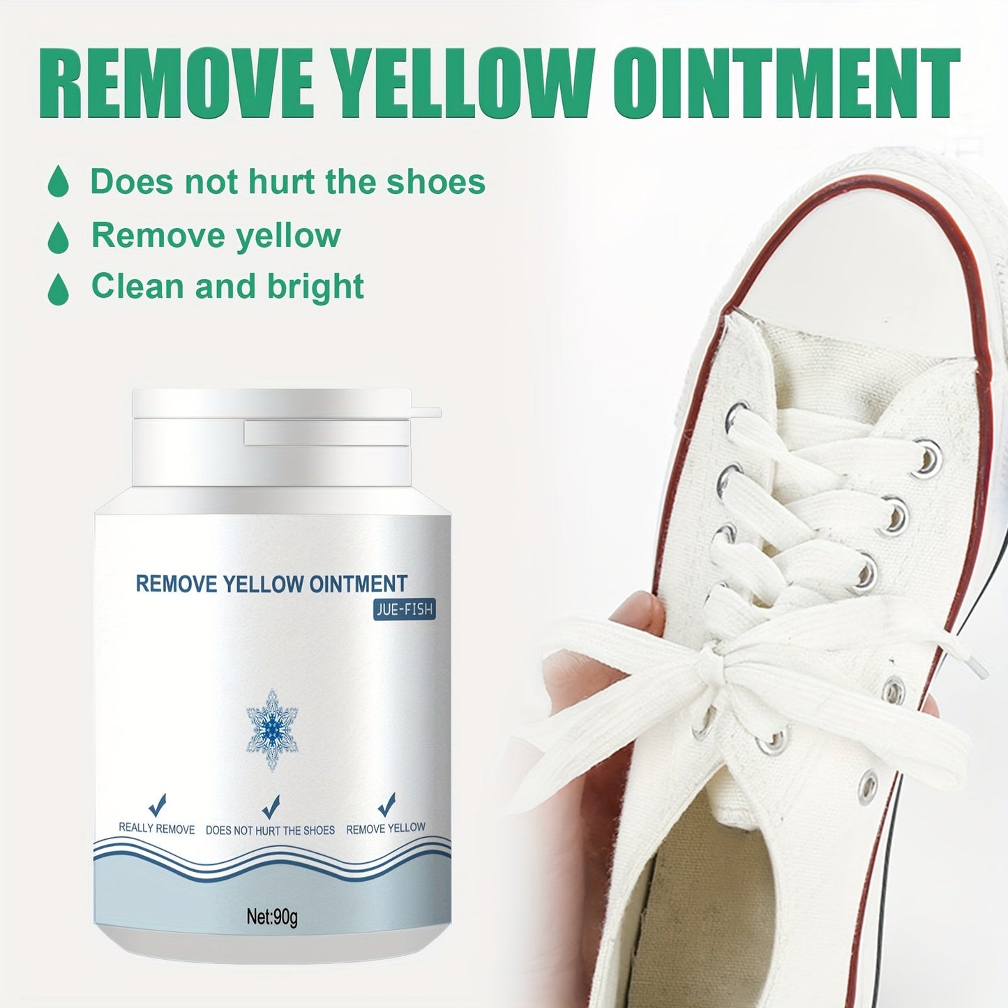 No Rinse Shoe Cleaner Gel – Removes Stains and Yellowing, Safe for Canvas, Sports and White Shoes – Portable and Easy to Use