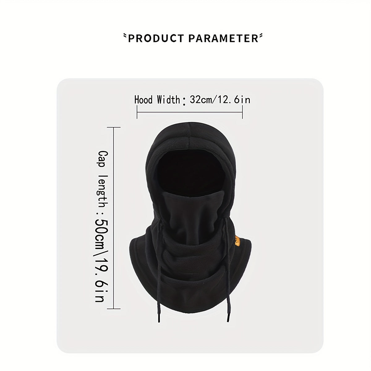 Unisex Winter Fleece Balaclava Ski Mask – Thermal Cycling Hood with Hidden Nose Bridge, Adjustable Drawstring – 100% Polyester Neck Warmer, Knit Fabric – Machine Wash Safe
