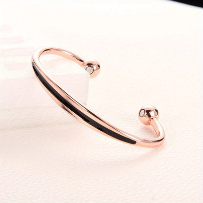 Women's Solid Copper Magnetic Bracelet – Copper Cuff Bangle for Health and Wellness
