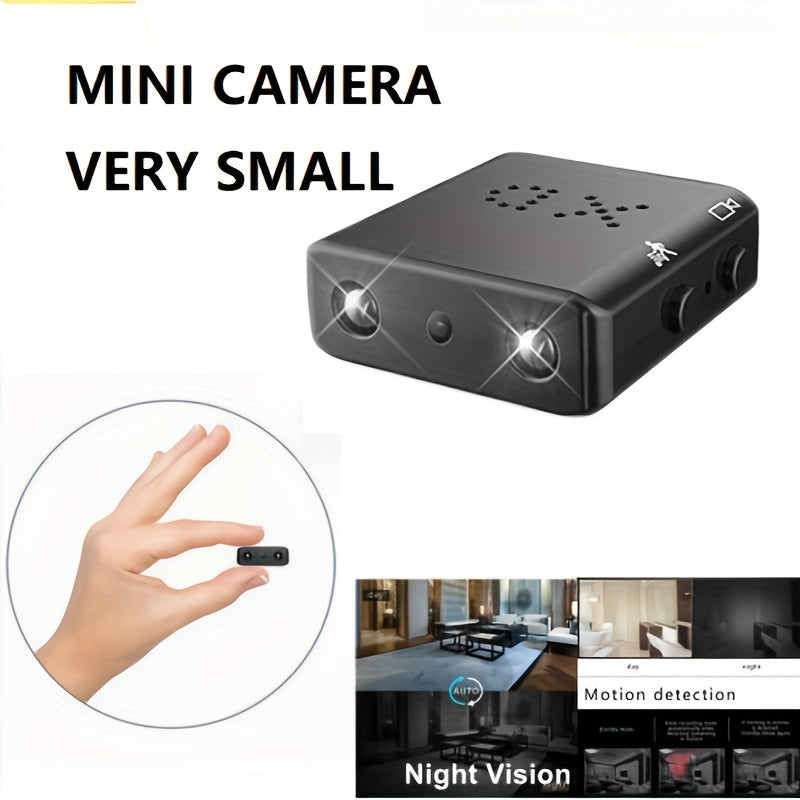 Mini Full HD Camera – Night Vision, Motion Detection Security Camcorder with Built-In Battery, Micro Camcorder, SD Card Loop Recording