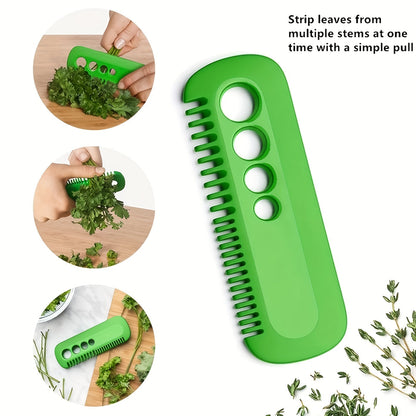 Leaf Stripper Tool - Plastic Kitchen Vegetable Leaf Peeler for Kale, Chard, Thyme, Basil and Rosemary, Essential Kitchen Gadget