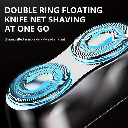 Cordless Mini Rotary Shaver - Waterproof, Wet and Dry Shaving, Alloy Body, Magnetic Shaving Head, Travel Case Included - Ideal Gift for Men, Travelers, and Businessmen
