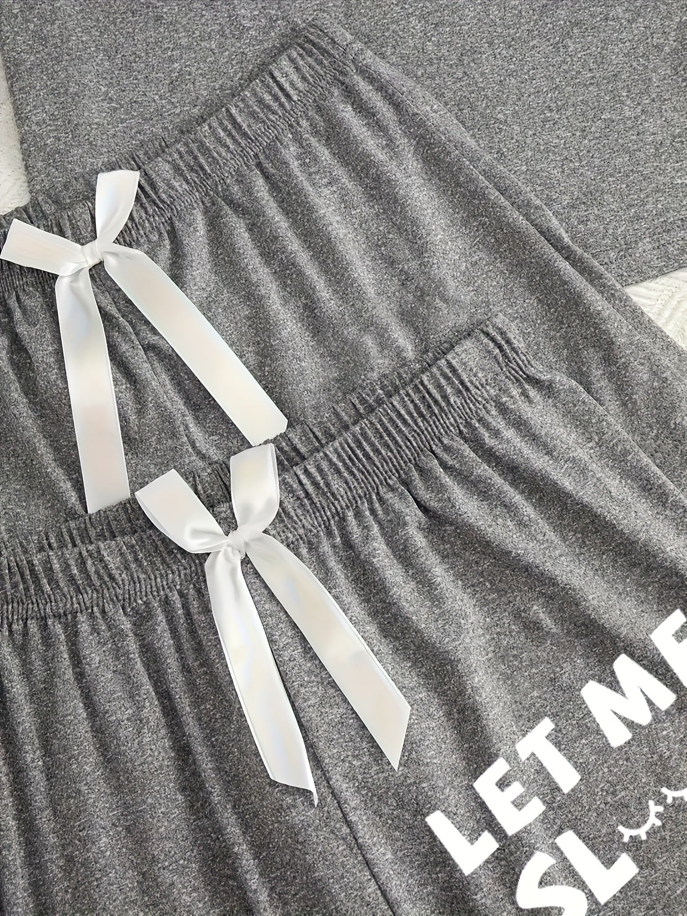 Women's 3-Piece Casual Pajama Set with Letter Print - Includes Short Sleeve Top, Long Pants and Shorts
