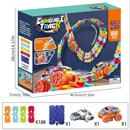 Colorful Luminous Electric Rail Car Set - Hangable Race Track Toy for Boys and Girls, Ideal for Birthdays, Christmas, Halloween (Battery Not Included)