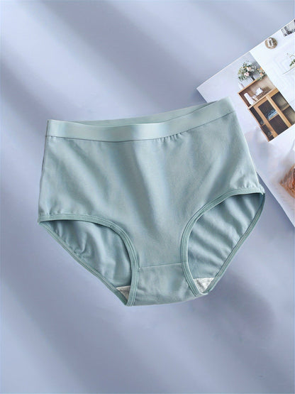 5pcs Comfy Seamless Cotton Briefs – Soft, Breathable, Stretchy Women’s Intimates, Solid Color, Hand Wash, Knit Fabric, No Sheer