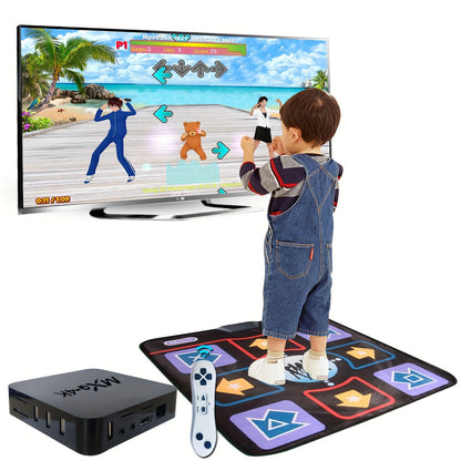 Dance Mat Electric HD TV Step Pad - 20+ Games, 200+ Songs, Fitness Mode, 2.4G Wireless Handle, Anti-Slip, MTV and Cartoon Modes - Ideal for Gifts, Christmas and Halloween