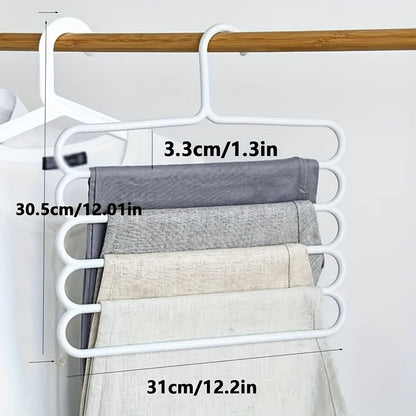 5pcs Multifunctional Five-Layer Pants Rack - Anti-Slip Multi-Layer Clothing Hanger for Wardrobe, Scarf & Pants Storage