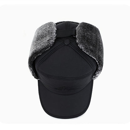 Men's Sporty Thermal Knit Hat – Durable Winter Cap with Warm Faux Fur and Ear Flaps