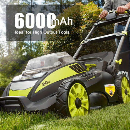 High-Capacity 40V 6.0Ah Lithium Battery Replacement – Compatible with Ryobi 40V Cordless Tools – Long-Lasting, Reliable, Safe Performance