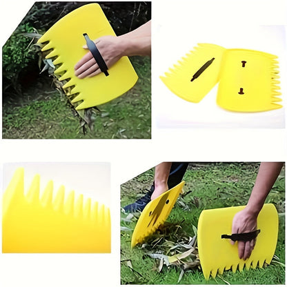 2 Large Garden & Yard Leaf Spoons - Plastic Grass Spoon, Manual Leaf Harrow & Collector for Garden Waste, Great Gardening Tools