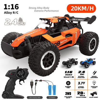 2.4G Double Battery 1:16 Alloy RC Car – High-Speed Up to 20 Km/h, All-Terrain Off-Road Capability, Remote Control – Ideal Electric Toy Car for Halloween and Christmas Gifts