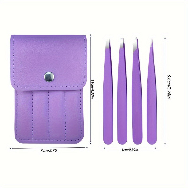 Purple Metal Eyebrow Tweezers – Precision Grooming & Hair Removal Tool