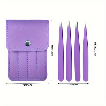 Purple Metal Eyebrow Tweezers – Precision Grooming & Hair Removal Tool