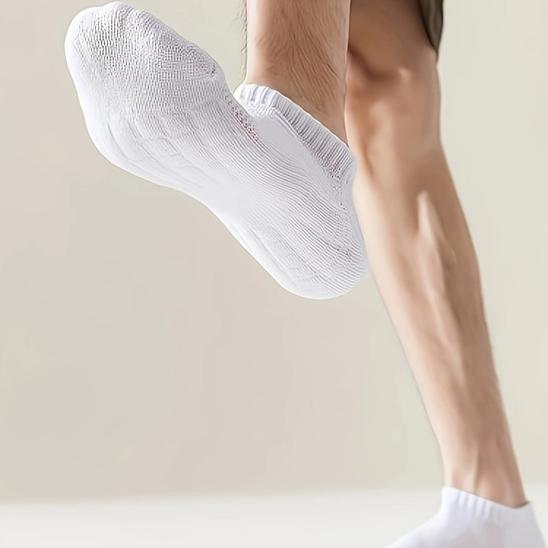 5 Pairs Unisex Casual Ankle Socks: Breathable Sports Socks with Towel Bottom, Sweat-Absorbent and Anti-Odor for Spring and Summer