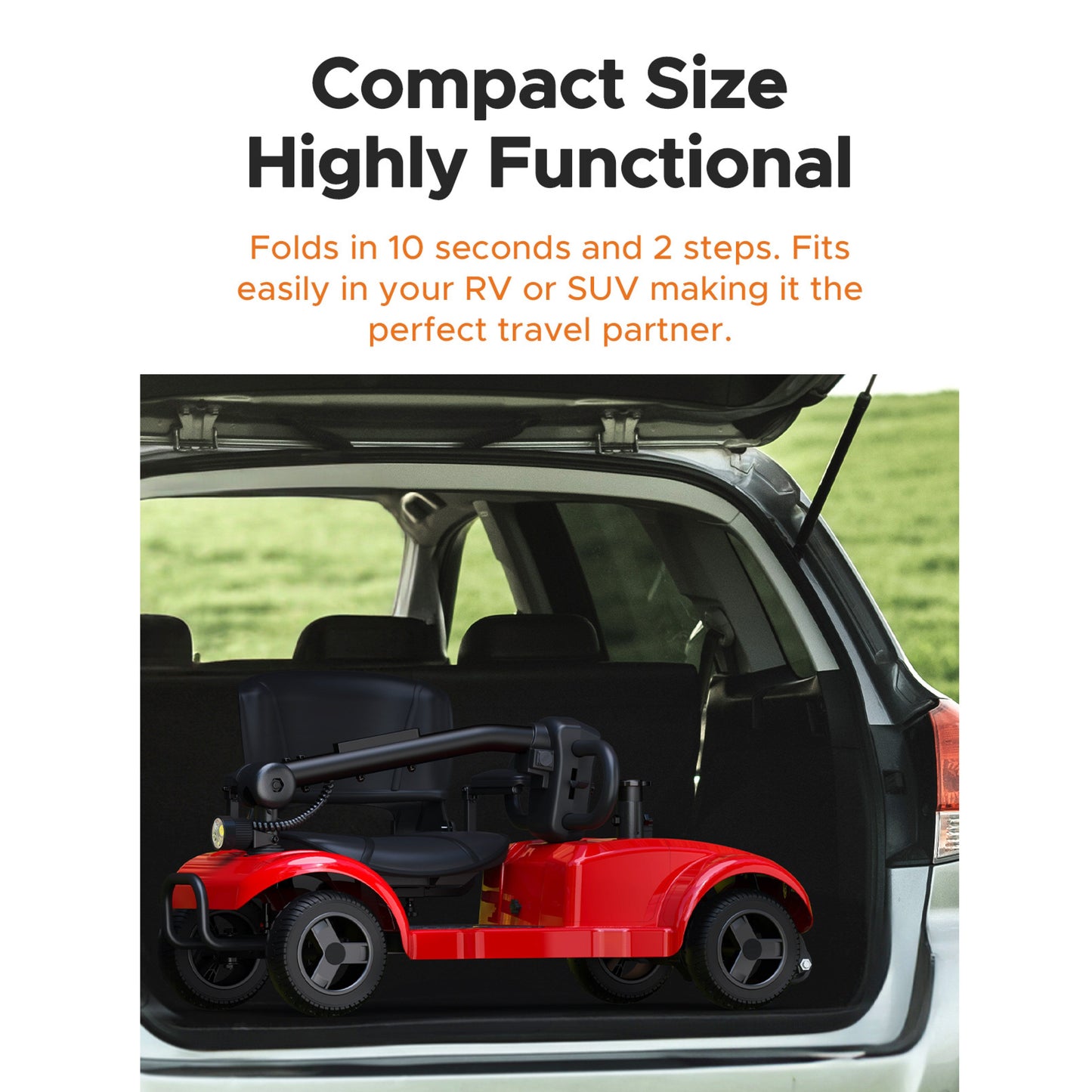 ENGWE Folding 4-Wheel Mobility Scooter - 250W 24V Motor, 15 Miles Range, Detachable Basket, Front Light, 265lbs Max Weight, Ideal for Adults, Halloween and Christmas Gifts