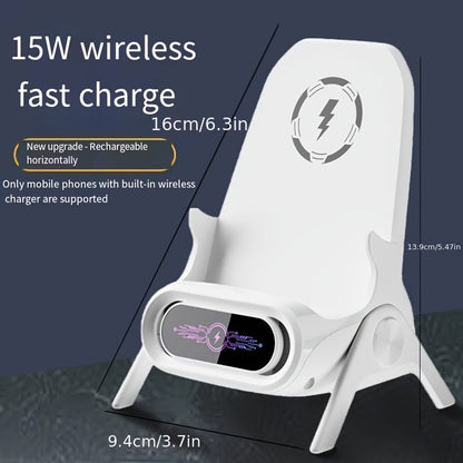 Universal Wireless Charger Stand - Fast Charging, Auto-Sensing, Multi-Angle Viewing | Compatible with All Mobile Phone Brands for Car and Home