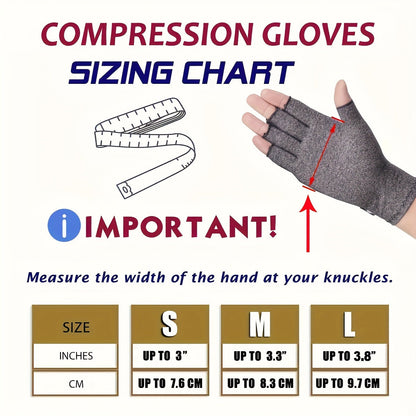 Fingerless Compression Gloves for Women and Men - Hand Joint Wraps, Sports Hand Support Thumb Gloves for Typing, Daily Work, and Hand Care - Open Finger Fit