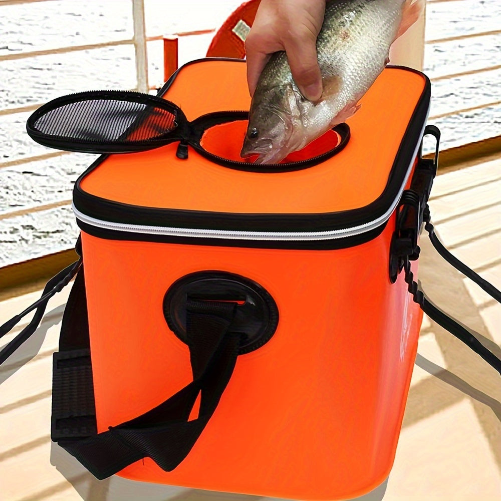 Spacious EVA Fishing Tackle Bag – Collapsible, Waterproof, Zipper Closure for Camping & Anglers