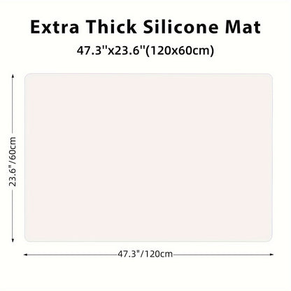 Extra Large Super-Sized Silicone Baking Mat - Heatproof, Easy Clean, Waterproof, Anti-Slip Grip, Durable Table Protector for Pastry, Dining and Desk, Stylish Kitchen Decor