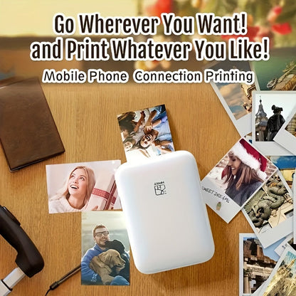 HPRT Wireless Portable Mini Color Printer - Free 5 Sheets of ZINK Paper, High Definition Color Reproduction, Direct Mobile Printing for iOS/Android Devices