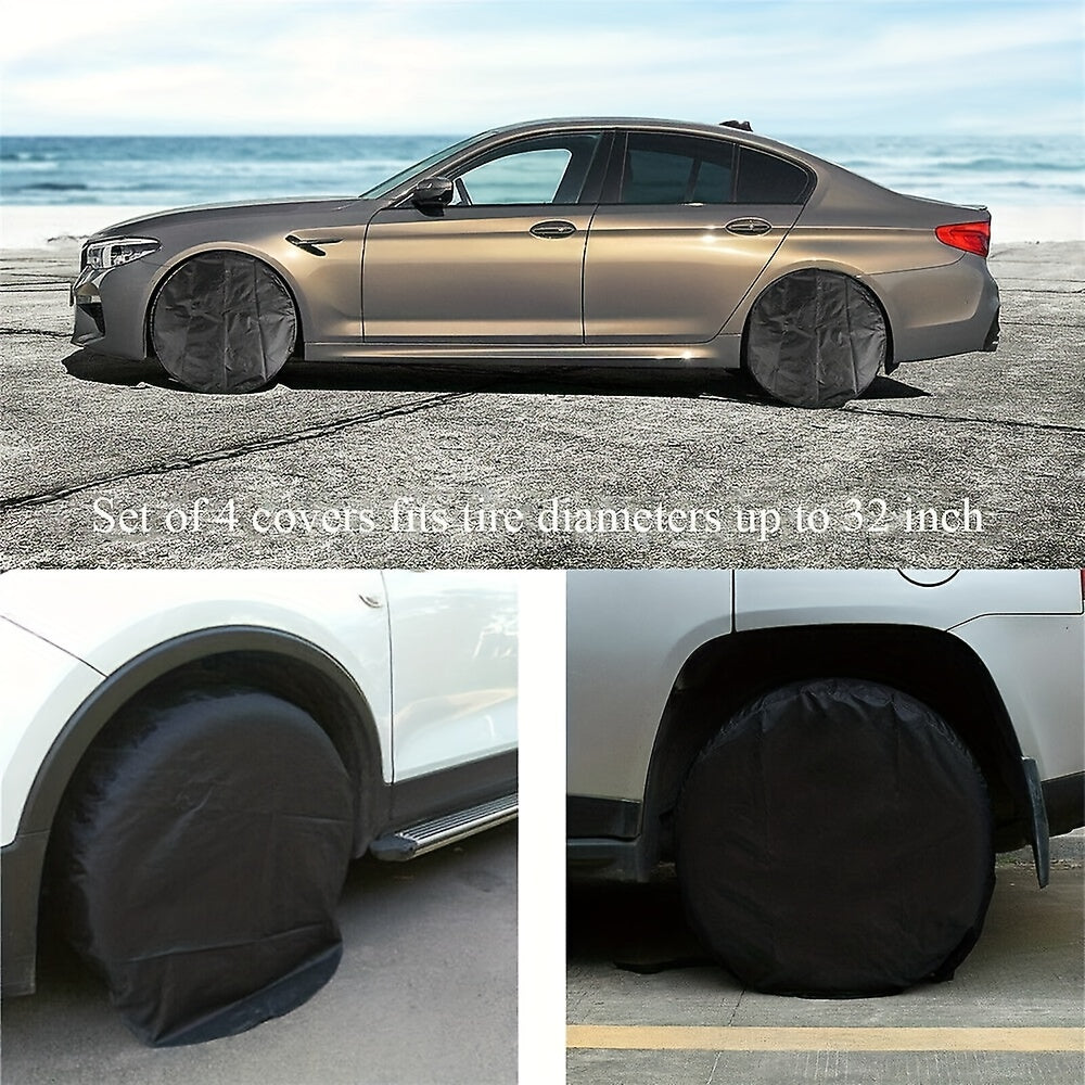 4 Pack Waterproof Tire Covers – Protect RV, Trailer, Camper Wheels from Corrosion