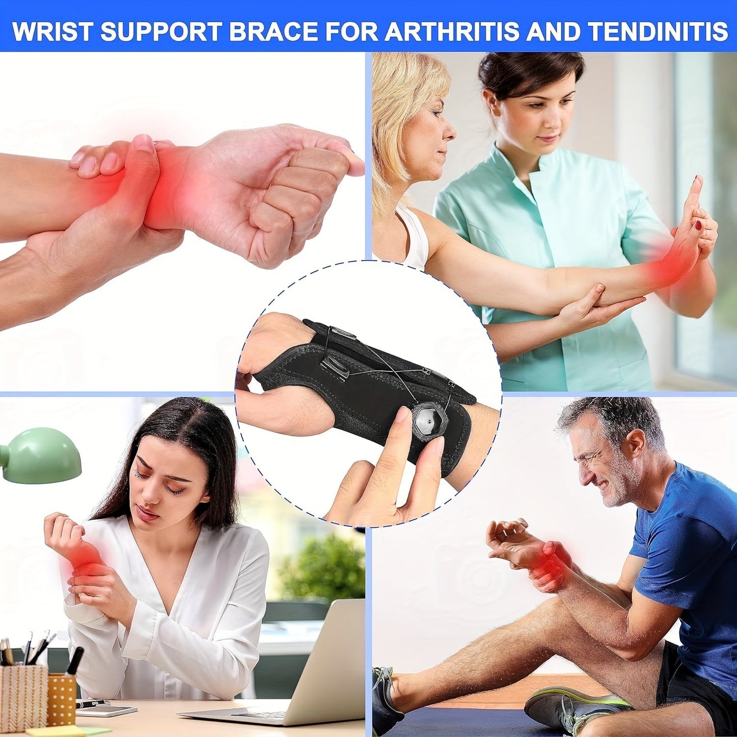 Adjustable Wrist Brace with Precision BOA Closure – Night Sleep Support for Carpal Tunnel, Sprains, Tendonitis, Arthritis, Wrist Pain for Men and Women