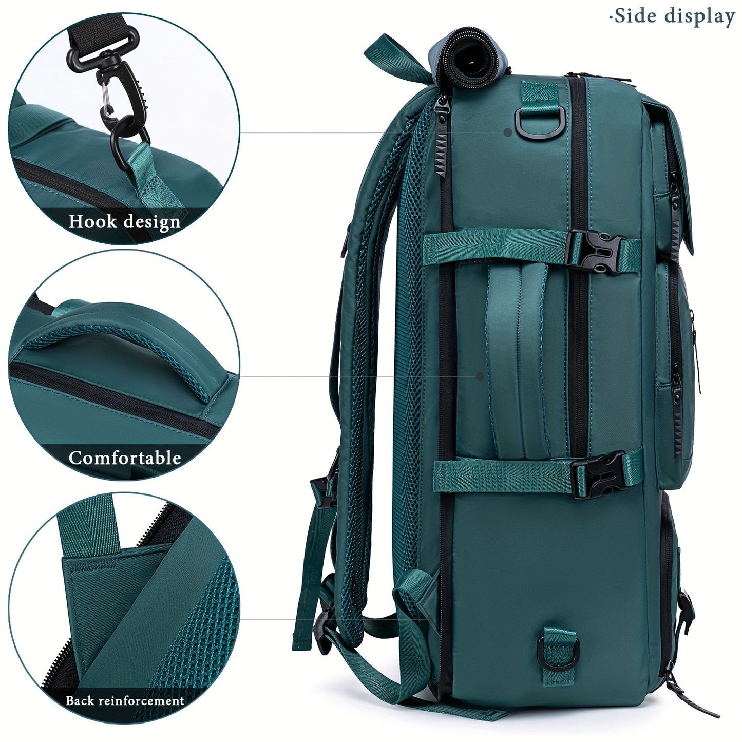 Multifunctional Travel Backpack - Waterproof Computer Backpack with Shoe Compartment, 17.3-Inch Laptop Carry-On, Airline-Approved Schoolbag for Men and Women