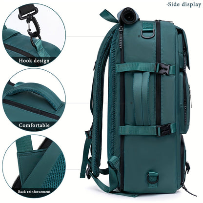 Multifunctional Travel Backpack - Waterproof Computer Backpack with Shoe Compartment, 17.3-Inch Laptop Carry-On, Airline-Approved Schoolbag for Men and Women