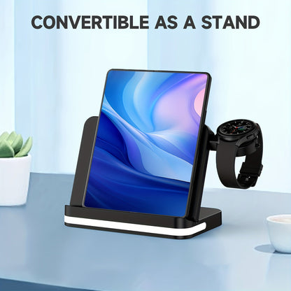 4 in 1 Wireless Charger Station for Samsung Z Fold 5 - Foldable Fast Charging Dock for Galaxy Z Fold 4/3, Z Flip 5/4/3, S24/S23/S22, Note20/10 Ultra, Watch 6/5/Pro/4/3, Earbuds 2/2 Pro/Live