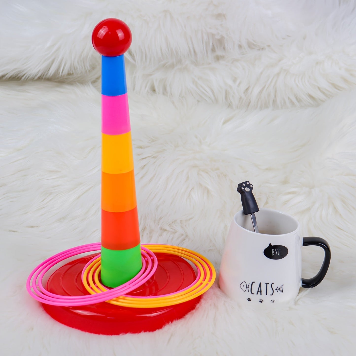 Interactive Children's Tower Game with Throwing Rings - Perfect for Parent-Child Leisure Activities - Great Gift for Halloween and Christmas