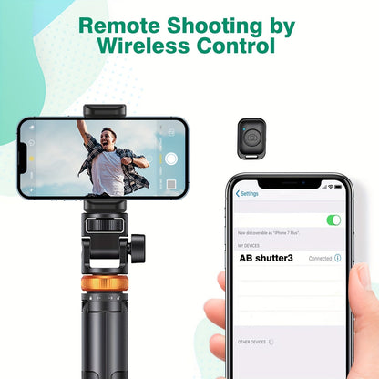 62 Inch Extra-Large Phone Tripod Stand - Wireless Remote, Retractable & Travel-Friendly, Compatible with iPhone 15/14/13 & Android - Battery Powered, Non-Rechargeable and Durable