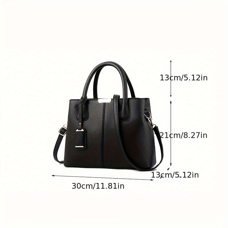 Stylish Large Capacity Tote Handbag – Durable PU Leather, Casual Chic, Versatile Shoulder and Crossbody Bag for On-the-Go Fashionistas