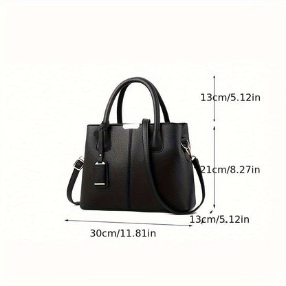 Stylish Large Capacity Tote Handbag – Durable PU Leather, Casual Chic, Versatile Shoulder and Crossbody Bag for On-the-Go Fashionistas