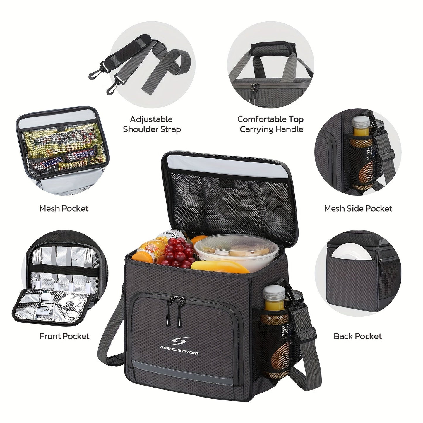 Premium Insulated Lunch Tote Bag - Leakproof, Thermal & Water-Resistant, Spacious Design for Men and Women - Ideal for Work, School and Outdoor Activities