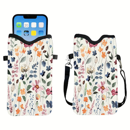 Shockproof Phone Pouch with Adjustable Lanyard - Versatile Print Design, Compatible with Multiple Models