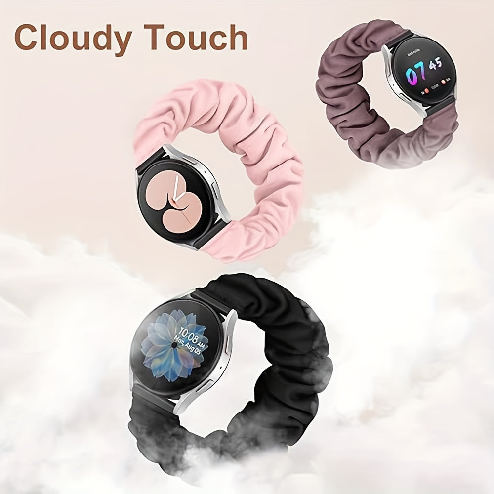 Adjustable Scrunchie Band for Samsung Galaxy Watch 6/5/4 - Soft Stretchy Strap for Women, Compatible with 40mm, 44mm, 45mm, 42mm and 46mm
