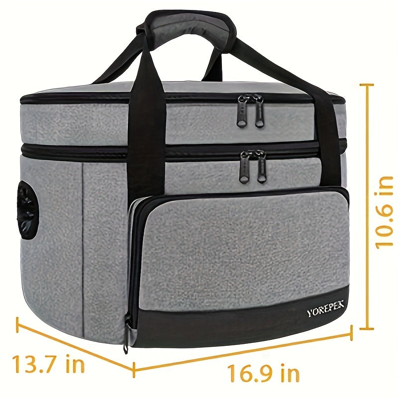 2 Layer Slow Cooker Carrier - Insulated Travel Bag for 6, 7, and 8 Quart Cookers with Lid Straps - Perfect for Potlucks and Family Gatherings