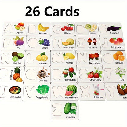 Wooden Alphabet Flashcards Set – Educational ABC Learning Toys for Toddlers, Puzzle Game for Preschool Activities, Ideal Halloween & Christmas Gift