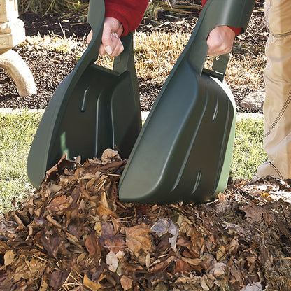 2 Pack Large Handheld Garden Leaf Scoops – Yard Debris Removal & Manual Weeder Plastic Lawn Rakes