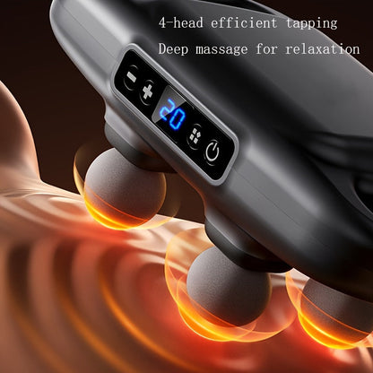 4 Head Handheld Deep Tissue Massager – Professional Equipment for Full Body Relaxation, Foot, Leg, Waist, Back, Neck and More