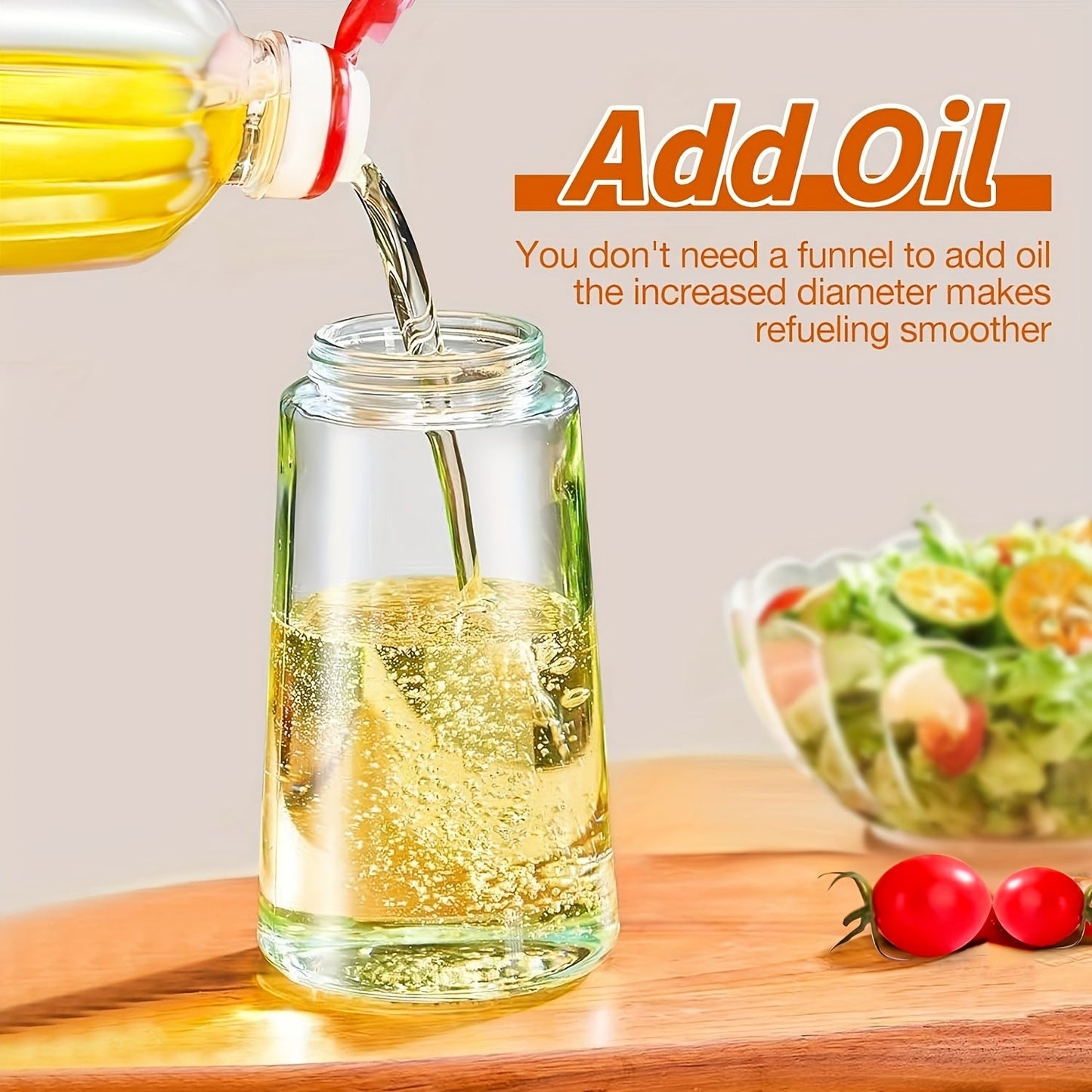 2pcs 2-in-1 Oil Sprayer and Pourer - Portable Olive Oil Sprayer and Distributor Bottle for Kitchen and Bar - Fat Reduction Plastic Oil Spray Bottle