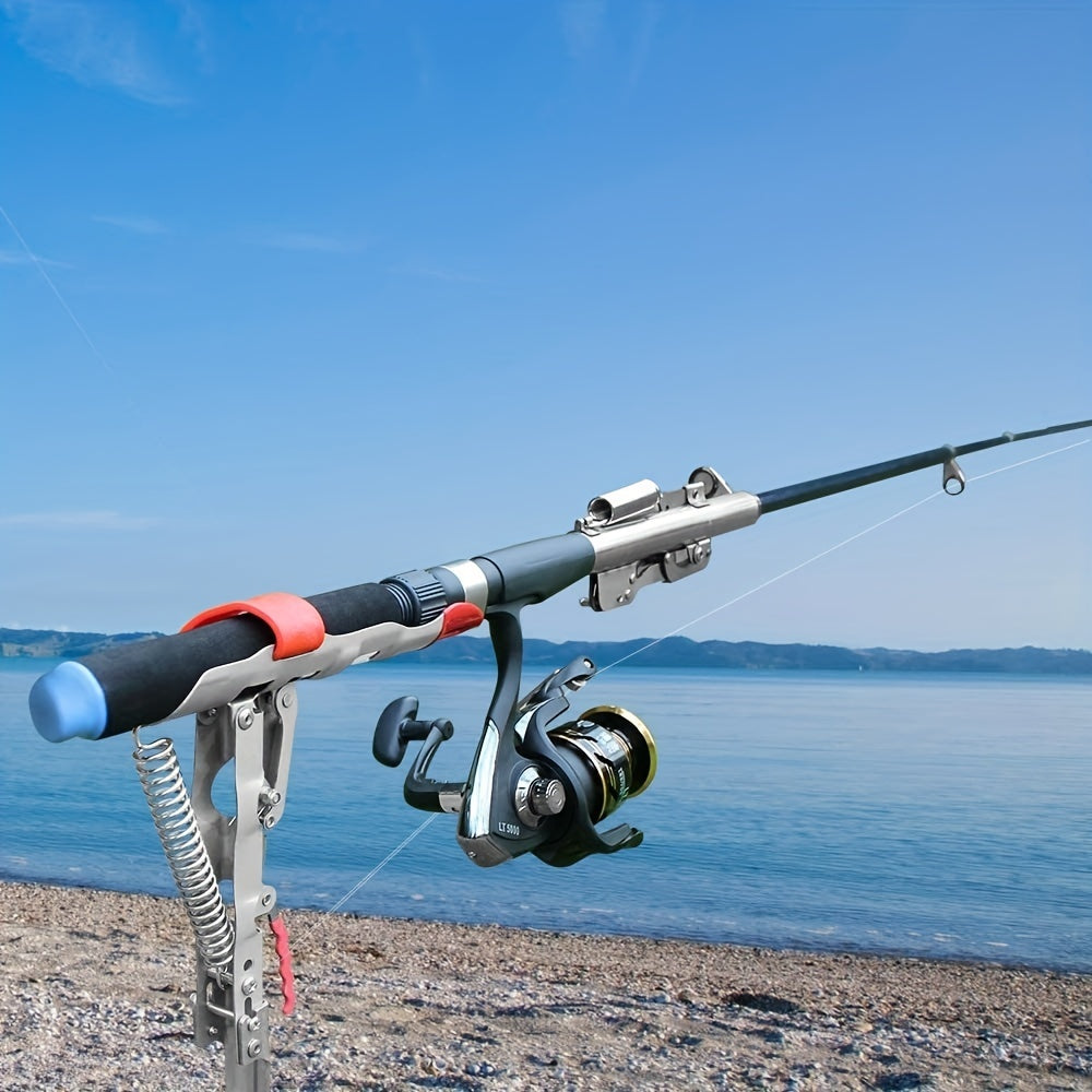 Premium Spring-Loaded Fishing Rod Holder - Adjustable Sensitivity, Folding Pole Rack, Stainless Steel, Corrosion-Resistant, Easy Install and Space-Saving