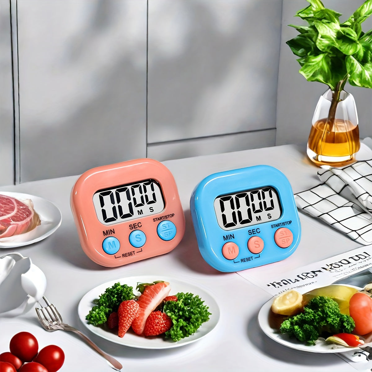 Digital Kitchen Timer - Countdown Timer with Loud Alarm and Stand - Ideal for Cooking, Teaching, and Home Use