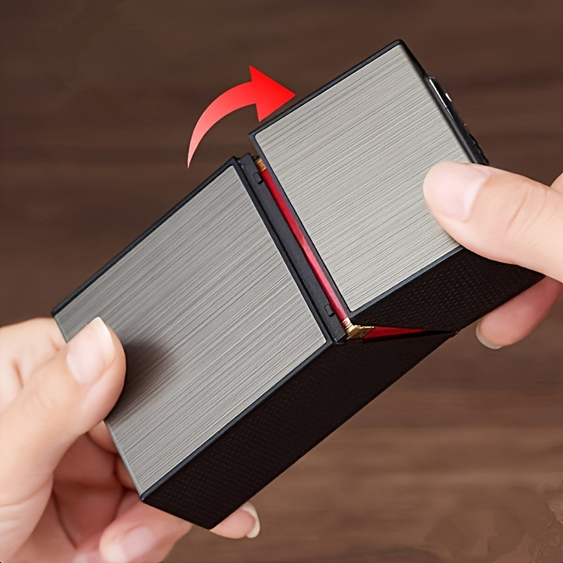 2-in-1 USB Rechargeable Lighter and Cigarette Case - Stylish Men's 20-Cigarette Holder, Moisture-Proof and Durable