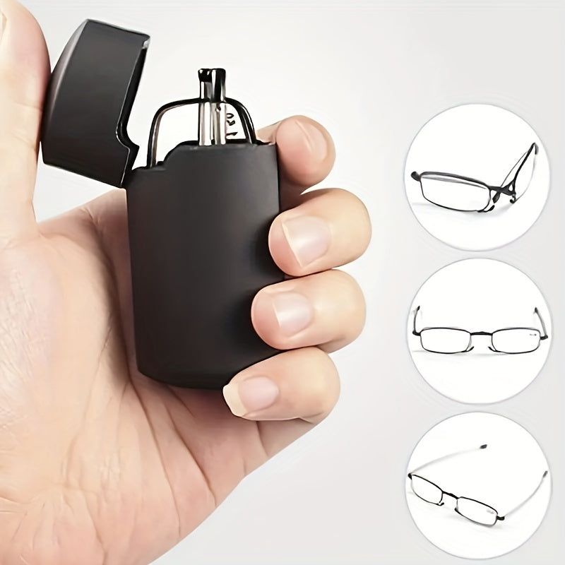 Foldable Reading Glasses – Portable Presbyopic Glasses for Men and Women – Spring Hinge Readers with Case