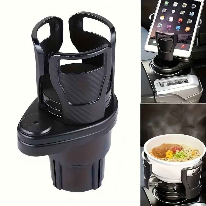 2 in 1 Rotating Car Cup Holder Expander – Durable ABS, Multi-Functional Vehicle Interior Accessory